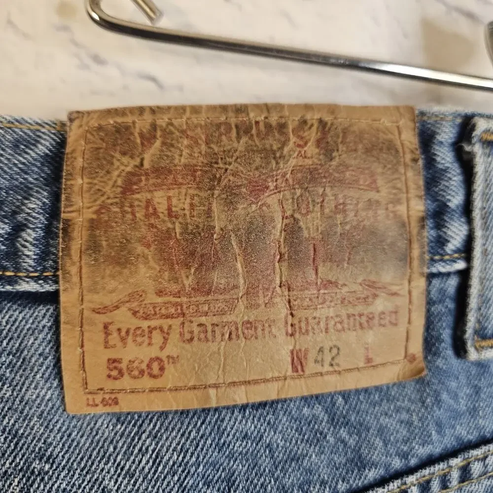 VTG 2000's Levis 560 Shorts Mens 42 Blue Loose Jorts Y2K Medium Wash Denim
